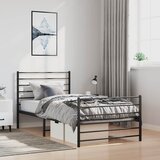 Metalni okvir kreveta uzglavlje i podnožje crni 100x190 cm | shoptok.hr