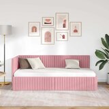  Kutni okvir kreveta Ružičasta 90 cm x 190 cm Baršun | shoptok.hr