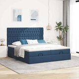  Otomanski okvir kreveta s madracima plavi 200x200cm tkanine | shoptok.hr