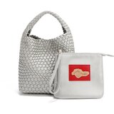 NoduNadu Ženska torba s torbicom Juni srebrna 22x21x12 cm NN1000 Cijene