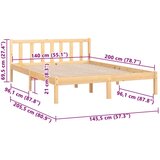  Okvir za krevet od masivne borovine 140 x 200 cm | shoptok.hr