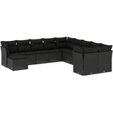  11-dijelni set vrtnih sofa od poliratana s jastucima crni | shoptok.hr