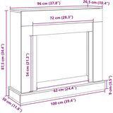 vidaXL Okvir za kamin boja hrasta 100x30x87,5 cm od konstruiranog drva | shoptok.hr