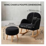 Atelier Del Sofa fotelja i tabure dugmeli black | Eponuda.com