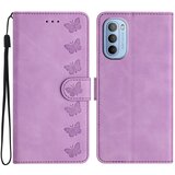 INORCO Ovitek za telefon Motorola Moto G62 5G PU usnje z vtisnjenim metuljem, stojalo Shell Wallet Flip Cover, (22036503) Cene