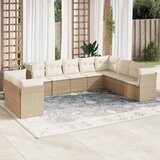 vidaXL 10-dijelni set vrtnih sofa s jastucima bež od poliratana | shoptok.hr