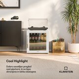Klarstein Beersafe hladilnik za pijačo z zrcalnimi steklenimi vrati | 44 x 48 cm | 85 W | 47 litrov | Bela | Shoptok.si