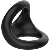 Taur - konturirani prsten za penis i testise (crni)