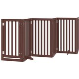 vidaXL Ograda za pse z vrati zložljiva 12 panelov rjava 600 cm les | Shoptok.si