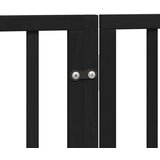vidaXL Ograda za pse z vrati zložljiva 6 panelov črna 480 cm les | Shoptok.si