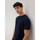 Reserved Strukturirana majica slim fit - mornarsko plava | shoptok.hr