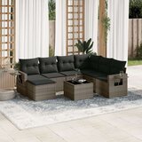 vidaXL 8-dijelni set vrtnih sofa od poliratana s jastucima sivi | shoptok.hr