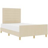  Krevetna konstrukcija s uzglavljem Krema 140 x 200 cm tkanina | Eponuda.com