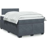  Krevet box spring s madracem tamnosivi 120 x 190 cm baršun | shoptok.hr