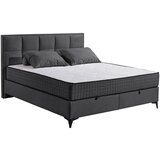 MID.YOU POSTELJA Z VZMETNICO 180 cm x 200 cm , tekstil, leseni material antracit | Shoptok.si