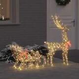  Reindeer vuče saonice Topla bijela 70 x 26 x 129 cm PET | Eponuda.com