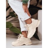 DStreet Sneakersy damskie z grubszą podeszwą LUXTRAIL beżowe Cene