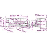  Set vanjskih sofa 6 kom. Prirodna i antracit | shoptok.hr