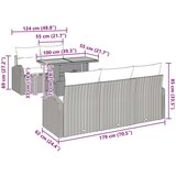  Vrtna sedežna garnitura 6 pcs Črna in krem 100 x 55 x 73 cm | Shoptok.si