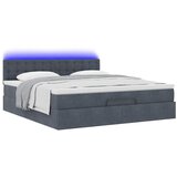  Otomanski krevet s madracem&LED tamnosivi 180x200cm baršunasti | shoptok.hr