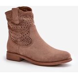 S. BARSKI Women's perforated ankle boots with flat heel brown S.Barski | ePonuda.com