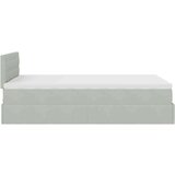 vidaXL Otomanski posteljni okvir z vzmetnico siv 120x200 cm žamet | Shoptok.si