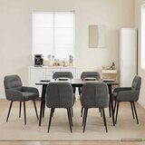 vidaXL Trpezarijske stolice 6 pcs Baršun Tamnosiva 59 x 59,5 x 90 cm | shoptok.hr