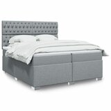 The Living Store Box spring postelja z vzmetnico svetlo siva 200x200 cm blago - Box Spring Postelja, (21428215) Cene