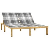 Maison Chic Dvojni Ležalnik - Sončna ležalnik z blazinami impregnirana borovina, (22042653) | Shoptok.si