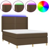 Maison Chic Box spring postelja - Vzmetna postelja z vzmetnico LED temno rjava 140x200cm blago SL21934, (21892521) | Shoptok.si