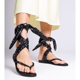 D/CEO marka niezdefiniowana Black thong sandals tied around the leg Santrium | Shoptok.si