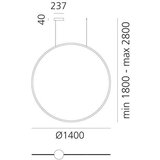 ARTEMIDE 1994010APP-LED Zavesni luster na sajli DISCOVERY LED/80W/230V 3000K antracit | Eponuda.com