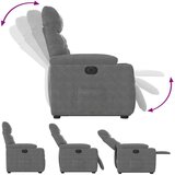 vidaXL Električni naslonjač na podizanje tamnosivi mikrovlakna | shoptok.hr