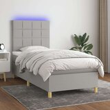  Box spring s madracem LED svjetlosivi 100x200 cm tkanina Cijene