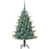 vidaXL Umjetno božićno drvce s rasvjetom i setom kuglica Zelena 120 cm | shoptok.hr