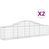  Lučne gabionske košare 2 kom 200x30x40/60 cm pocinčano željezo | shoptok.hr