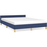 The Living Store Posteljni okvir z vzglavjem moder 140x190 cm blago - Posteljni Okvir Z Vzglavjem, (21530330) | Shoptok.si
