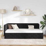  Kutni okvir kreveta Crna 100 x 200 cm Baršun | shoptok.hr