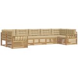 vidaXL Zunanja garnitura za sedenje z blazino 7 pcs Bela in bež, (5000280590) | Shoptok.si