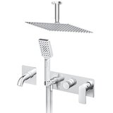 Rosan S.2 uzidna baterija sa izlivom i plafonskim tušem 200x300mm i ručnim tušem | ePonuda.com