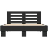 vidaXL Posteljni okvir črn 140x200 cm inženirski les in kovina | Shoptok.si