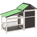  Kućica za pse siva 143 x 60,5 x 109 cm od masivne borovine | shoptok.hr