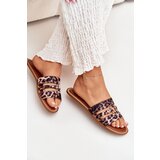 Boto Flat Women's Slippers With Gold Detail Leopard Noroti | Shoptok.si