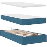 vidaXL Otomanski posteljni okvir z vzmetnico moder 80x200 cm žamet | Shoptok.si