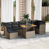 Maison Chic Seti vrtnega pohištva - Vrtna garnitura - Vrtni pohištvo set 8-delna z blazinami siv poli ratan, (21800217) | Shoptok.si