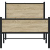 vidaXL Kovinski posteljni okvir z vzglavjem in vznožjem 100x190 cm, (21322072) | Shoptok.si