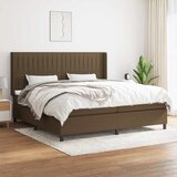  Krevet s oprugama i madracem tamnosmeđi 200x200 cm od tkanine | shoptok.hr