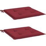 vidaXL Jastuci za vrtne stolice 2 kom boja vina 50x50x3 cm od tkanine | shoptok.hr