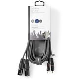 Nedis COTH15210GY30 Balanced Audio Cable 2x XLR 3-Pin muski na 2x RCA muski, 3m, PVC, Dark Grey Cene