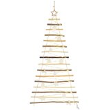 vidaXL Božićno drvce s 80 LED svjetlima Prirodna 150 cm Masivni jasen | shoptok.hr